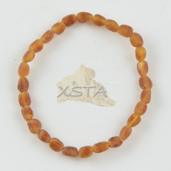 Small tiny amber beads bracelet raw cognac